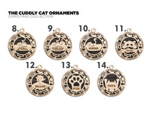 Load image into Gallery viewer, Cuddly Cat Christmas Ornaments, Kitty Cat Ornaments, Cat Ornaments, Christmas Tree Ornaments, Cat Lovers Ornaments,

