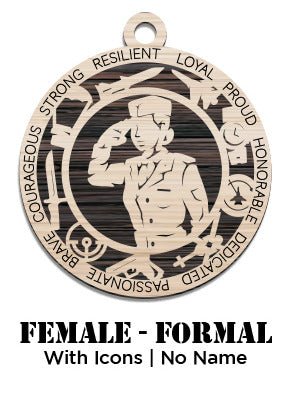 Custom - Air Force - Female - Class A - With Icons - Not Personalized - Ashby's Crafts and Gifts