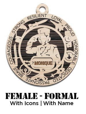 Custom - Air Force - Female - Class A - With Icons - Personalized - Ashby's Crafts and Gifts