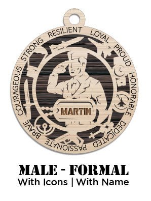 Custom - Air Force - Male - Class A - With Icons - Personalized - Ashby's Crafts and Gifts