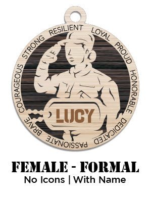 Custom - Army - Female - Class A - No Icons - Personalized - Ashby's Crafts and Gifts