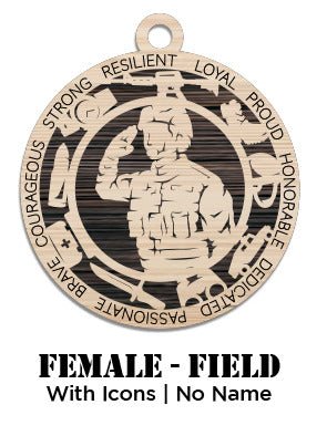 Custom - Army - Female - Field With Icons - Not Personalized - Ashby's Crafts and Gifts