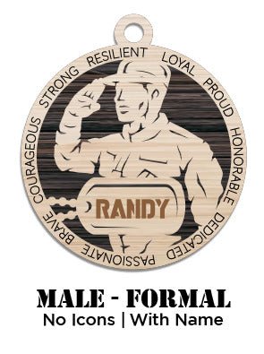 Custom - Army - Male - Class A - No Icons - Personalized - Ashby's Crafts and Gifts