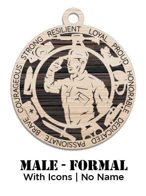 Custom - Army - Male - Class A - With Icons - Not Personalized - Ashby's Crafts and Gifts