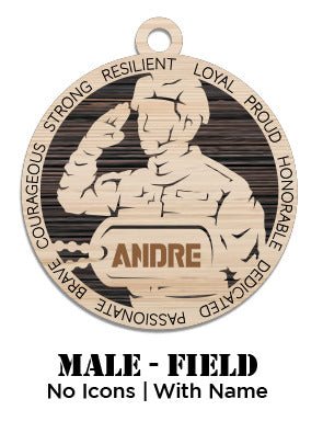 Custom - Army - Male - Field - No Icons - Personalized - Ashby's Crafts and Gifts