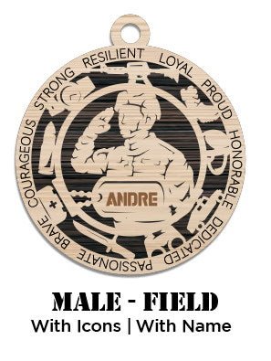 Custom - Army - Male - Field - With Icons - Personalized - Ashby's Crafts and Gifts