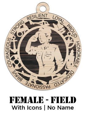 Custom - Coast Guard - Female - Field - With Icons - Not Personalized - Ashby's Crafts and Gifts