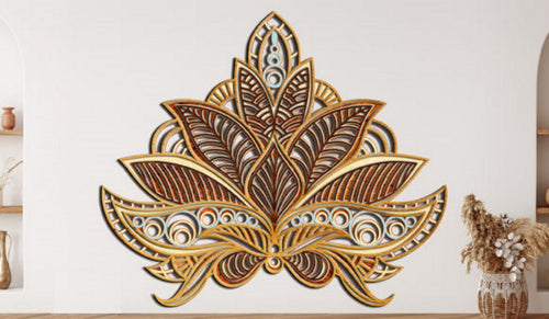 Custom - Lotus Flower Multi Layer Mandala Wall Art