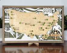 Load image into Gallery viewer, Stadium Series Sports Travel Map - Laser Cut and Hand Finished
