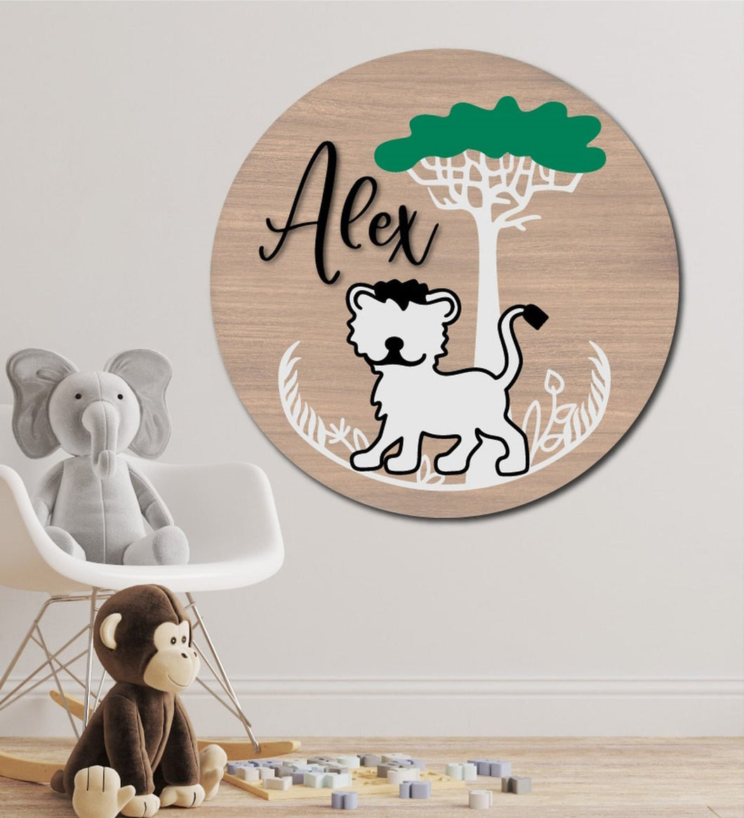 Super Cute Personalized Jungle Wall Hanging for Nursery or Childs Room home decor kid's room decor nursery decor